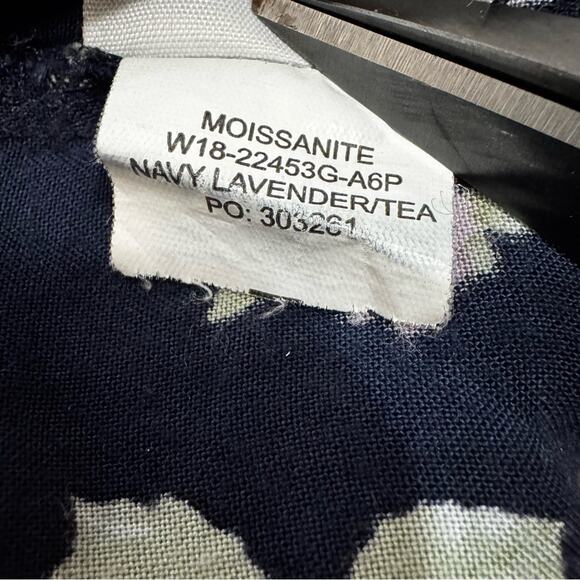 Y2K Abercrombie Fitch Boho Kimono Style Robe Cover Navy Floral Tassels One Size - Picture 4 of 4